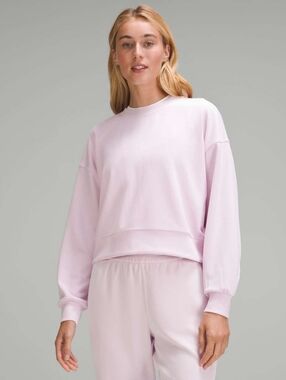 Lululemon Ribbed Softstreme Perfectly Oversized Cropped Crew Meadowsweet Pink 6